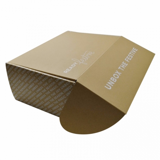 custom cardboard outside brown with white logo large mailing boxes