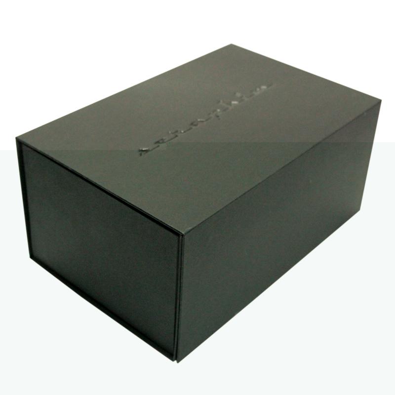 large matte black folding packaging box
