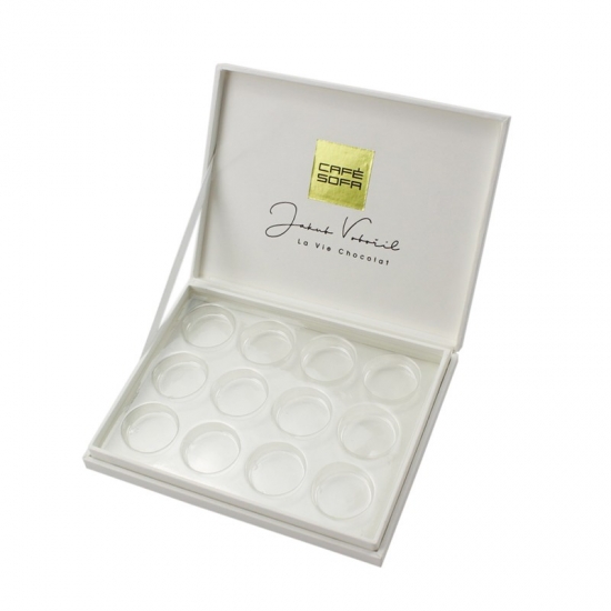 Custom White Chocolate Gift Boxes With PVC Insert
