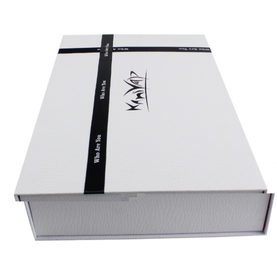 white texture box with magnetic closure