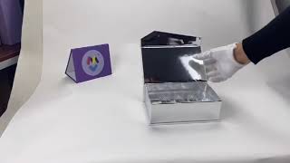 Zakázková tištěná kovová stříbrná karta magnetická dárková krabička s plastovou vložkou